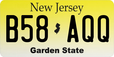 NJ license plate B58AQQ