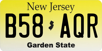 NJ license plate B58AQR
