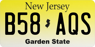 NJ license plate B58AQS