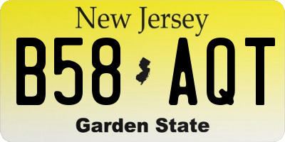 NJ license plate B58AQT