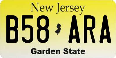 NJ license plate B58ARA