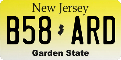 NJ license plate B58ARD