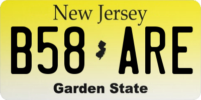 NJ license plate B58ARE