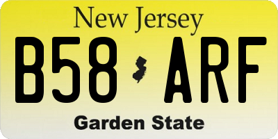 NJ license plate B58ARF