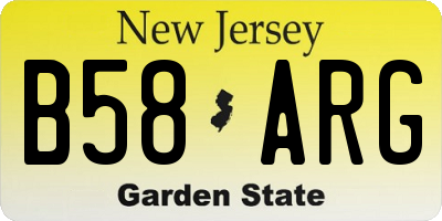 NJ license plate B58ARG