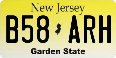 NJ license plate B58ARH