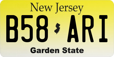 NJ license plate B58ARI