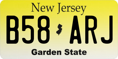 NJ license plate B58ARJ