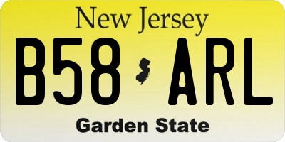 NJ license plate B58ARL