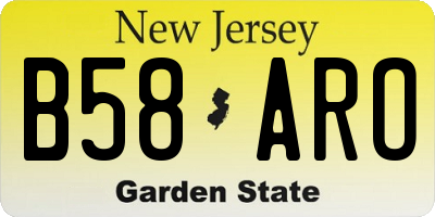 NJ license plate B58ARO