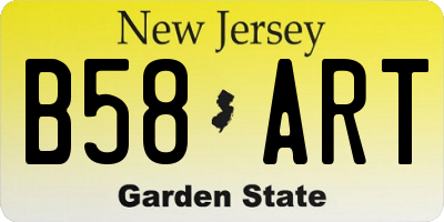 NJ license plate B58ART