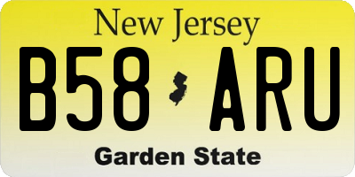 NJ license plate B58ARU