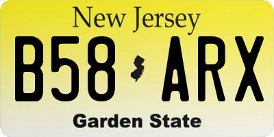 NJ license plate B58ARX