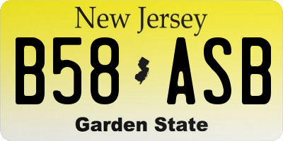NJ license plate B58ASB