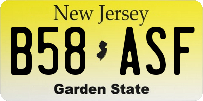 NJ license plate B58ASF