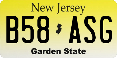 NJ license plate B58ASG