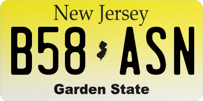 NJ license plate B58ASN