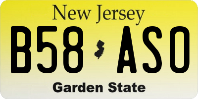 NJ license plate B58ASO