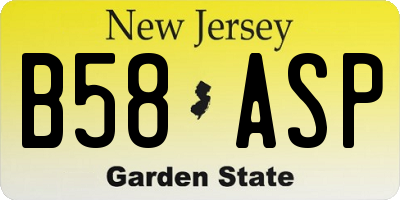 NJ license plate B58ASP
