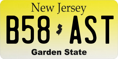 NJ license plate B58AST