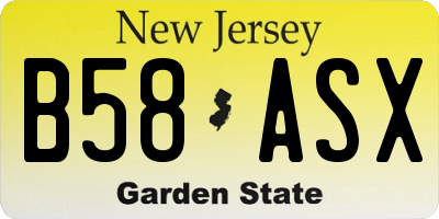 NJ license plate B58ASX