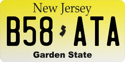 NJ license plate B58ATA