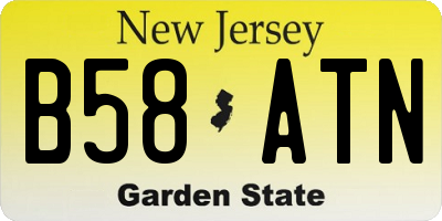 NJ license plate B58ATN