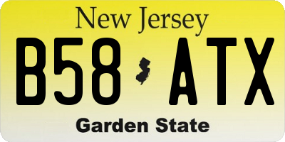 NJ license plate B58ATX