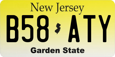 NJ license plate B58ATY
