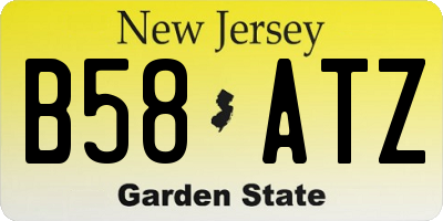 NJ license plate B58ATZ