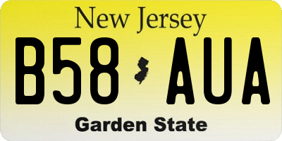 NJ license plate B58AUA