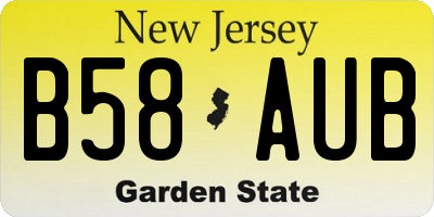 NJ license plate B58AUB
