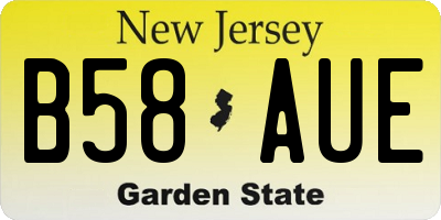 NJ license plate B58AUE