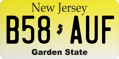 NJ license plate B58AUF