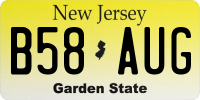 NJ license plate B58AUG