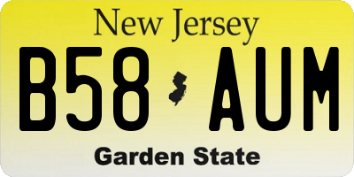NJ license plate B58AUM