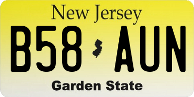 NJ license plate B58AUN