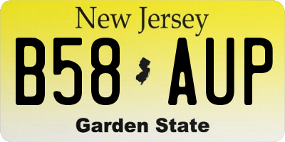 NJ license plate B58AUP