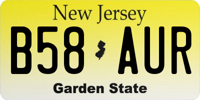 NJ license plate B58AUR