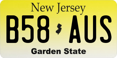 NJ license plate B58AUS