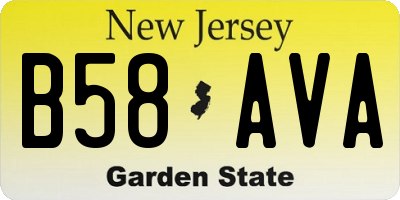 NJ license plate B58AVA