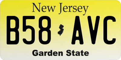 NJ license plate B58AVC