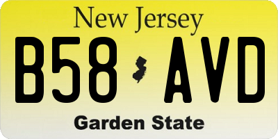 NJ license plate B58AVD
