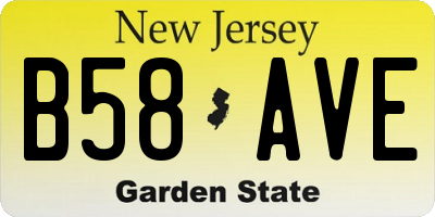 NJ license plate B58AVE