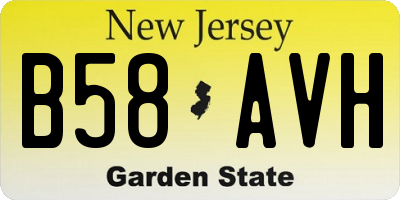 NJ license plate B58AVH