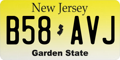 NJ license plate B58AVJ