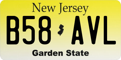 NJ license plate B58AVL