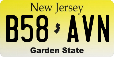 NJ license plate B58AVN