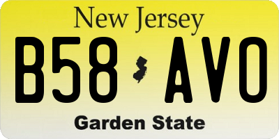 NJ license plate B58AVO