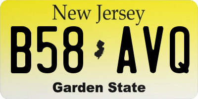 NJ license plate B58AVQ